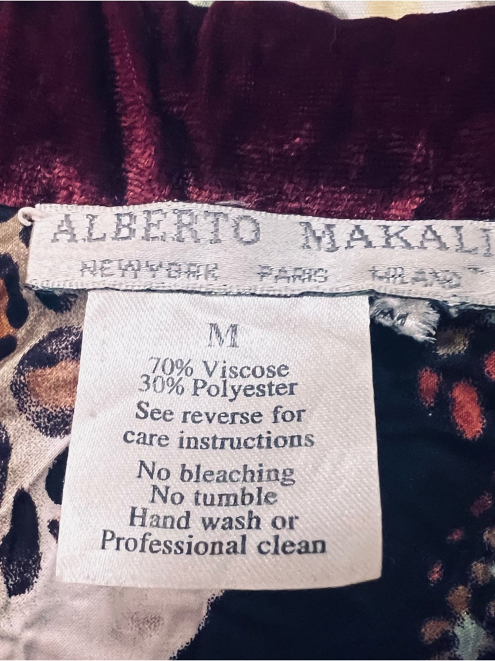 Y2K Alberto Malaki Burgundy Red Crushed Velvet Embellished Blazer boho XS - Picture 8 of 8